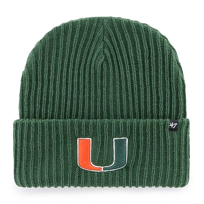 Men's '47 Green Miami Hurricanes Harbor Cuffed Knit Hat