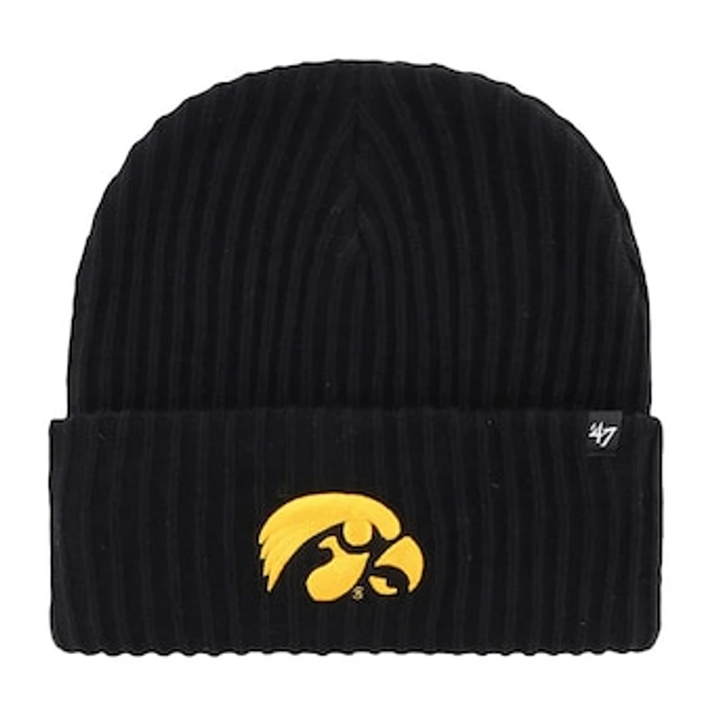 Men's '47 Black Iowa Hawkeyes Harbor Cuffed Knit Hat