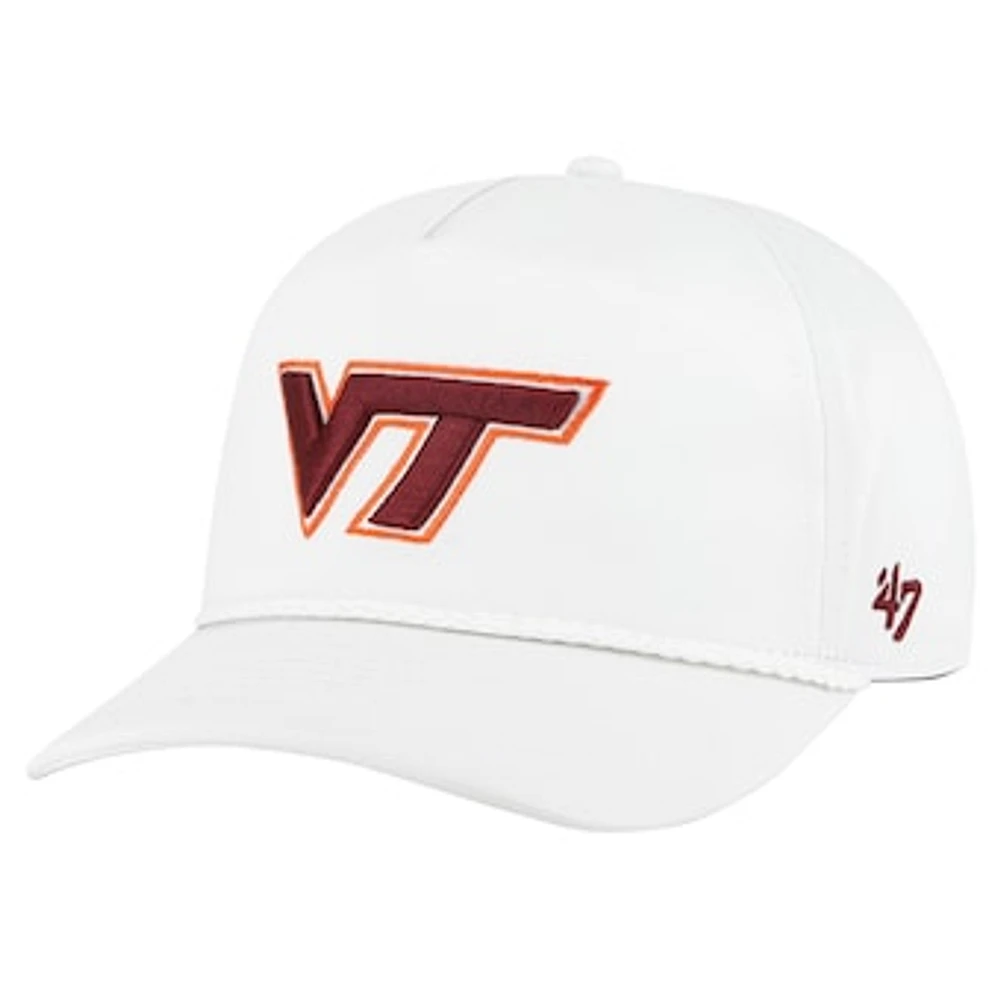 Men's '47 White Virginia Tech Hokies Rope Hitch Adjustable Hat