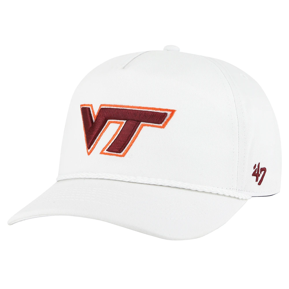 Men's '47 White Virginia Tech Hokies Rope Hitch Adjustable Hat