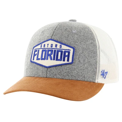 Men's '47 Heather Gray Florida Gators Drover Trucker Adjustable Hat