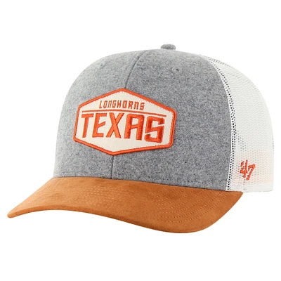 Men's '47 Heather Gray Texas Longhorns Drover Trucker Adjustable Hat