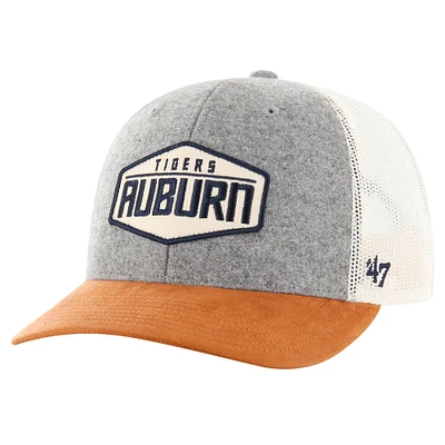 Men's '47 Heather Gray Auburn Tigers Drover Trucker Adjustable Hat