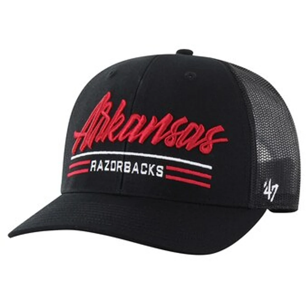 Men's '47 Black Arkansas Razorbacks Garner Trucker Adjustable Hat