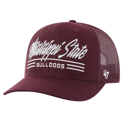 Men's '47 Maroon Mississippi State Bulldogs Garner Trucker Adjustable Hat