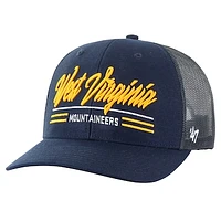 Men's '47 Navy West Virginia Mountaineers Garner Trucker Adjustable Hat