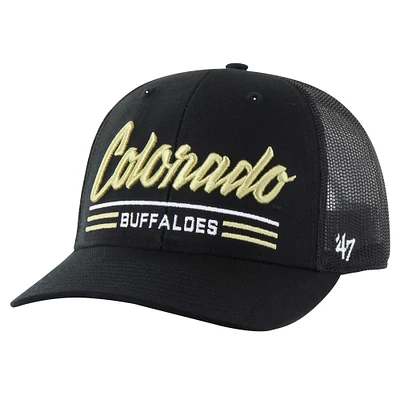 Men's '47 Black Colorado Buffaloes Garner Trucker Adjustable Hat