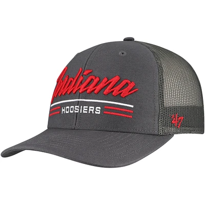 Men's '47 Charcoal Indiana Hoosiers Garner Trucker Adjustable Hat