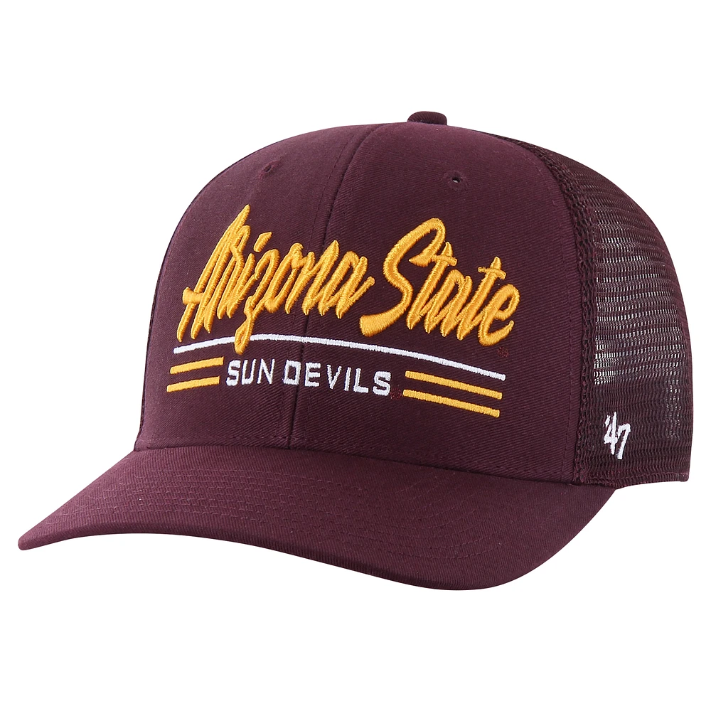 Men's '47 Maroon Arizona State Sun Devils Garner Trucker Adjustable Hat