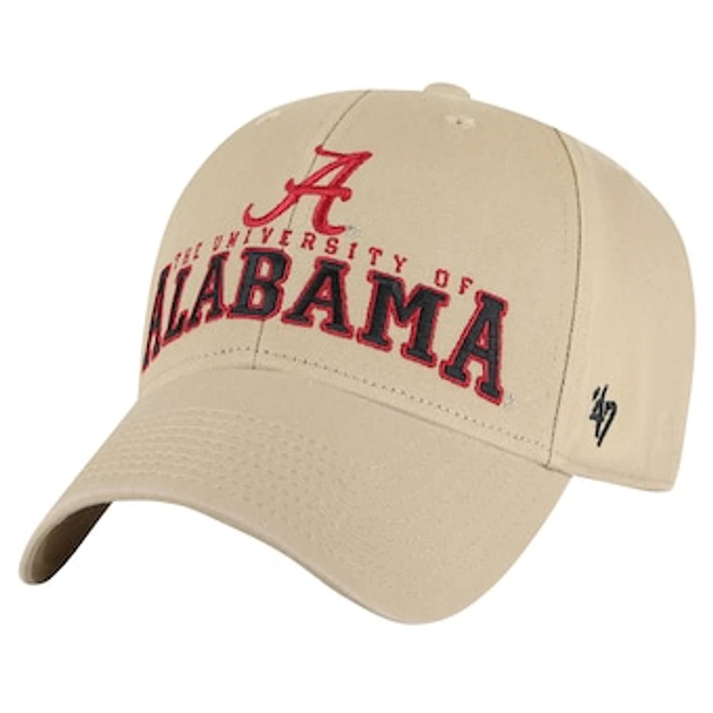 Men's '47 Khaki Alabama Crimson Tide Powell MVP Adjustable Hat