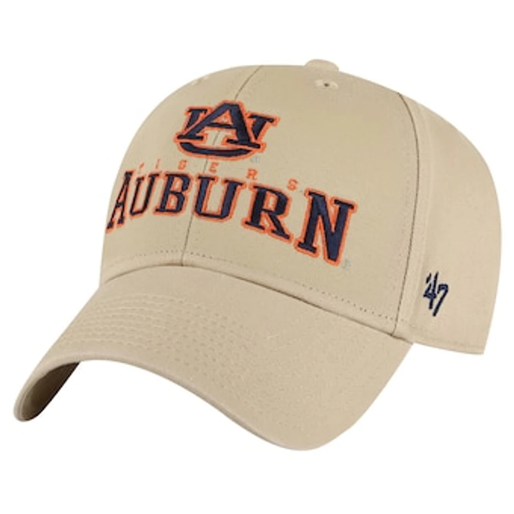 Men's '47 Khaki Auburn Tigers Powell MVP Adjustable Hat