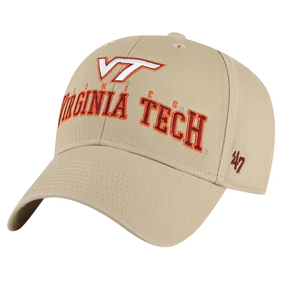 Men's '47 Khaki Virginia Tech Hokies Powell MVP Adjustable Hat