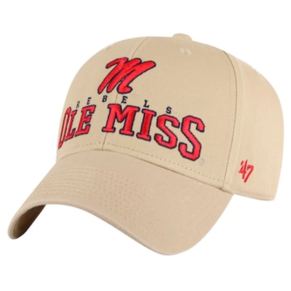 Men's '47 Khaki Ole Miss Rebels Powell MVP Adjustable Hat