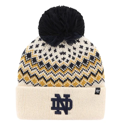 Women's '47 Cream Notre Dame Fighting Irish Elsa Cuffed Knit Hat with Pom