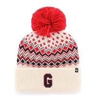 Women's '47 Cream Georgia Bulldogs Elsa Cuffed Knit Hat with Pom