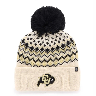 Women's '47 Cream Colorado Buffaloes Elsa Cuffed Knit Hat with Pom