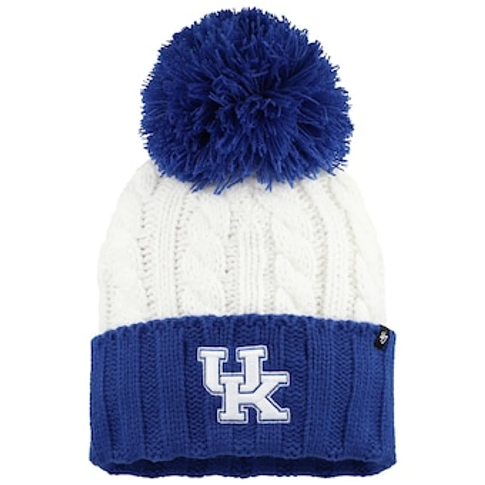 Women's '47 White Kentucky Wildcats Fireside Cuffed Knit Hat with Pom