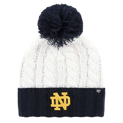 Women's '47 White Notre Dame Fighting Irish Fireside Cuffed Knit Hat with Pom