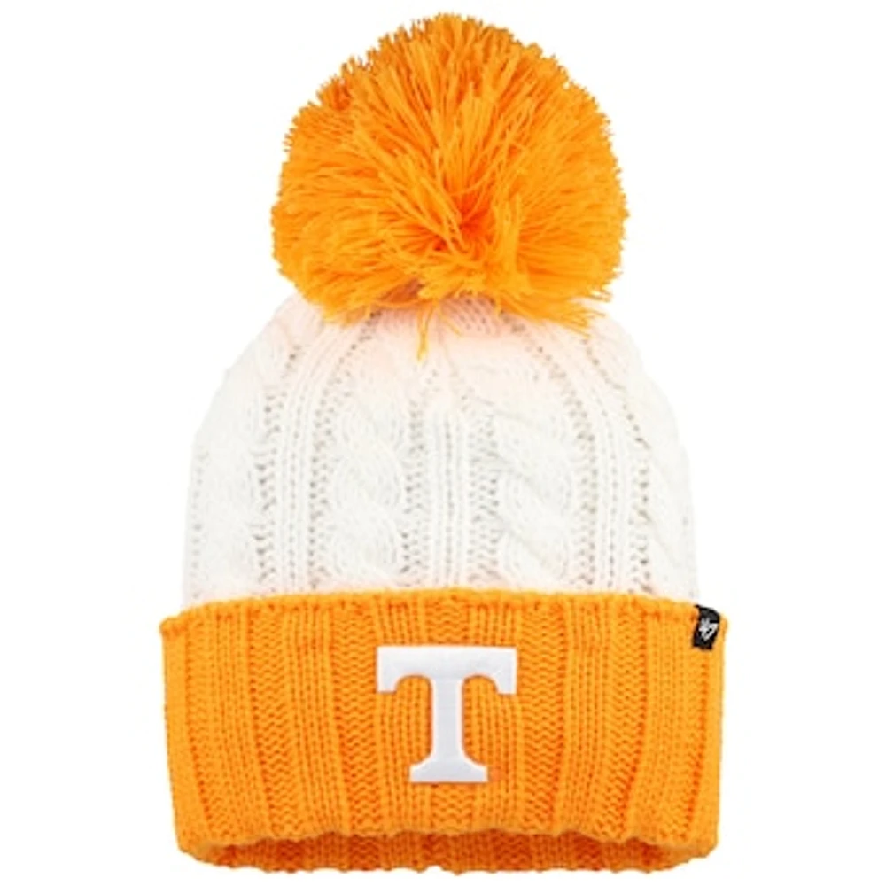 Women's '47 White Tennessee Volunteers Fireside Cuffed Knit Hat with Pom