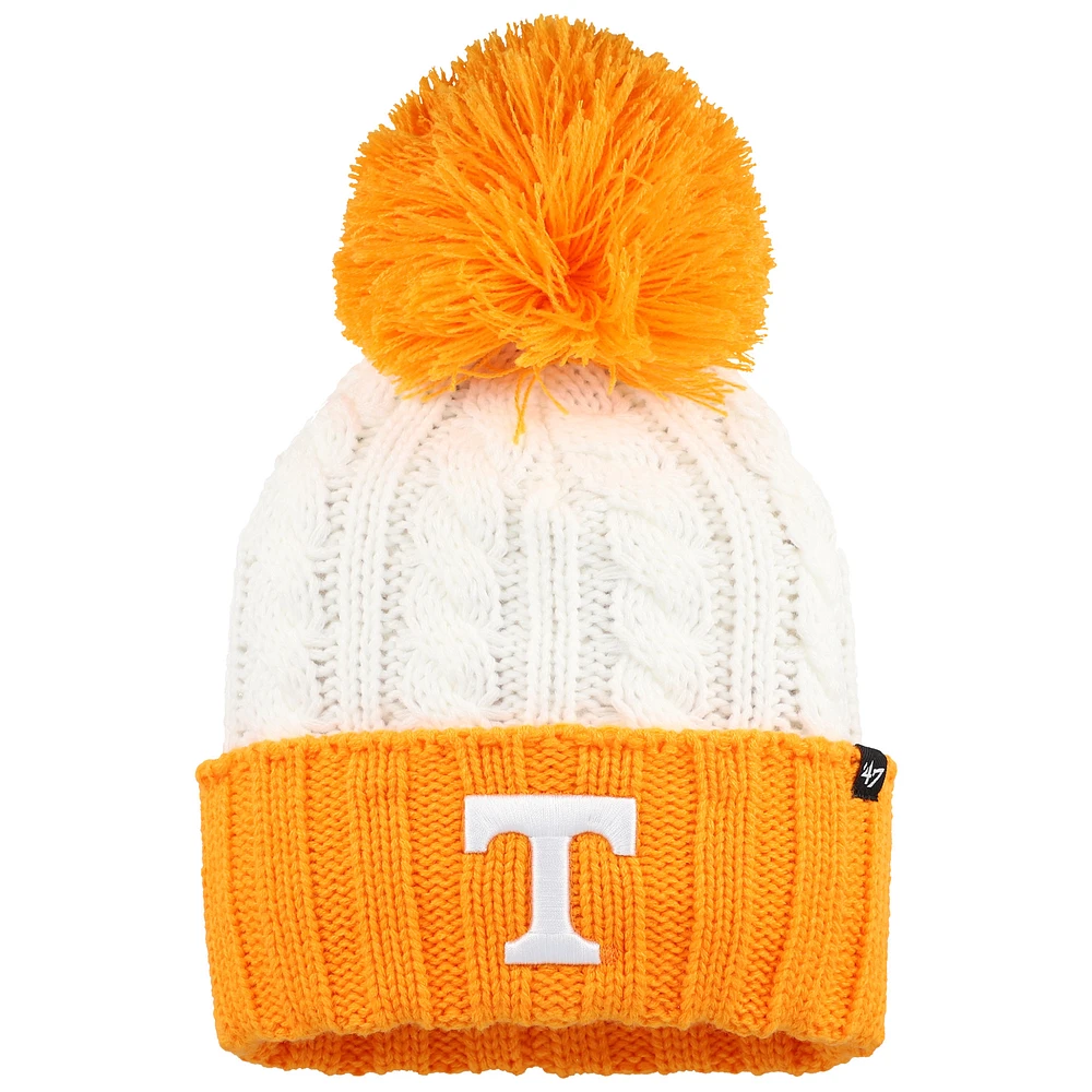 Women's '47 White Tennessee Volunteers Fireside Cuffed Knit Hat with Pom