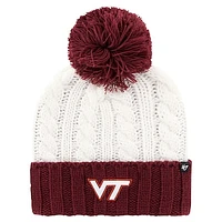 Women's '47 White Virginia Tech Hokies Fireside Cuffed Knit Hat with Pom