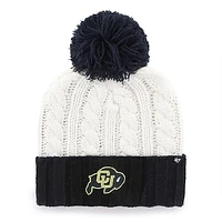 Women's '47 White Colorado Buffaloes Fireside Cuffed Knit Hat with Pom