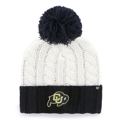 Women's '47 White Colorado Buffaloes Fireside Cuffed Knit Hat with Pom