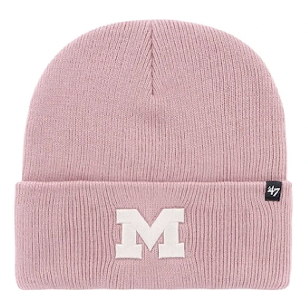 Women's '47 Pink Michigan Wolverines Haymaker Cuffed Knit Hat