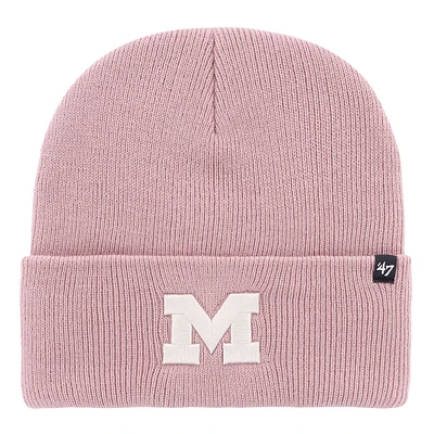 Women's '47 Pink Michigan Wolverines Haymaker Cuffed Knit Hat