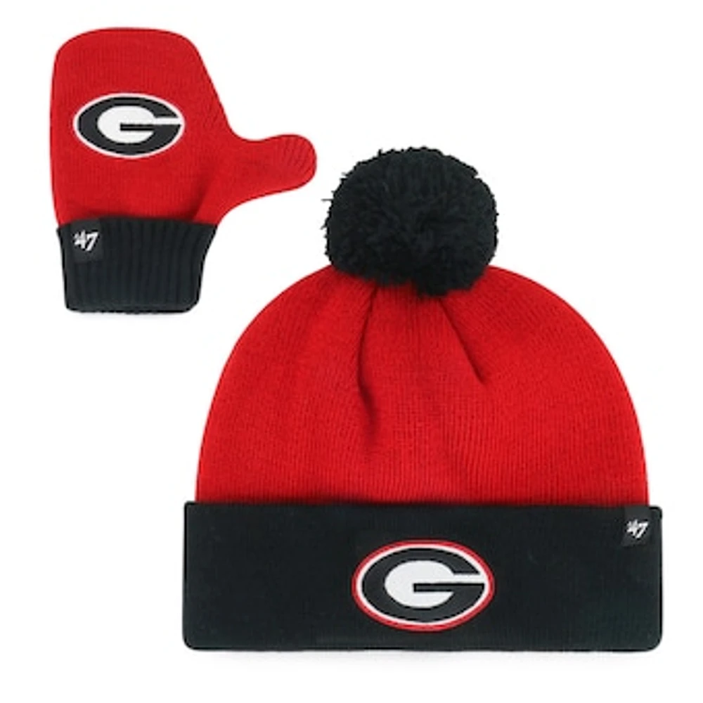 Toddler '47 Georgia Bulldogs Two-Piece Bam Bam Cuffed Knit Hat with Pom & Mitten Set