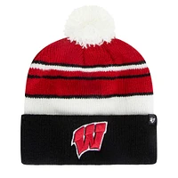 Youth '47 Red Wisconsin Badgers Peewee Cuffed Knit Hat with Pom