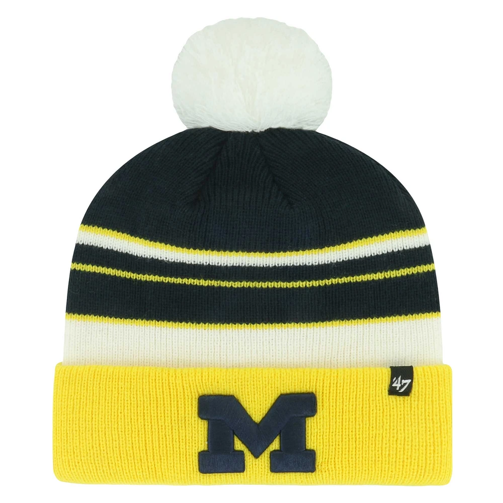 Youth '47 Navy Michigan Wolverines Peewee Cuffed Knit Hat with Pom