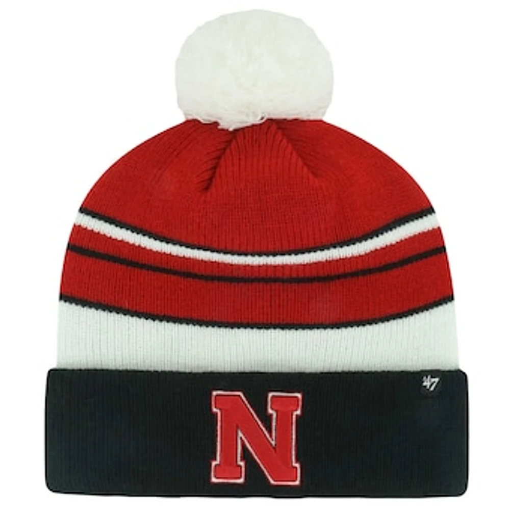 Youth '47 Scarlet Nebraska Huskers Peewee Cuffed Knit Hat with Pom