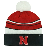 Youth '47 Scarlet Nebraska Huskers Peewee Cuffed Knit Hat with Pom