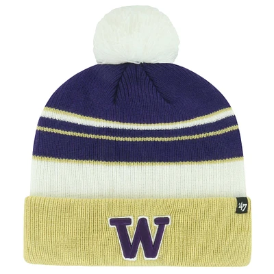 Youth '47 Purple Washington Huskies Peewee Cuffed Knit Hat with Pom