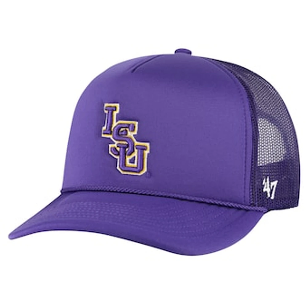 Men's '47 Purple LSU Tigers Foam Front Mesh Trucker Snapback Hat