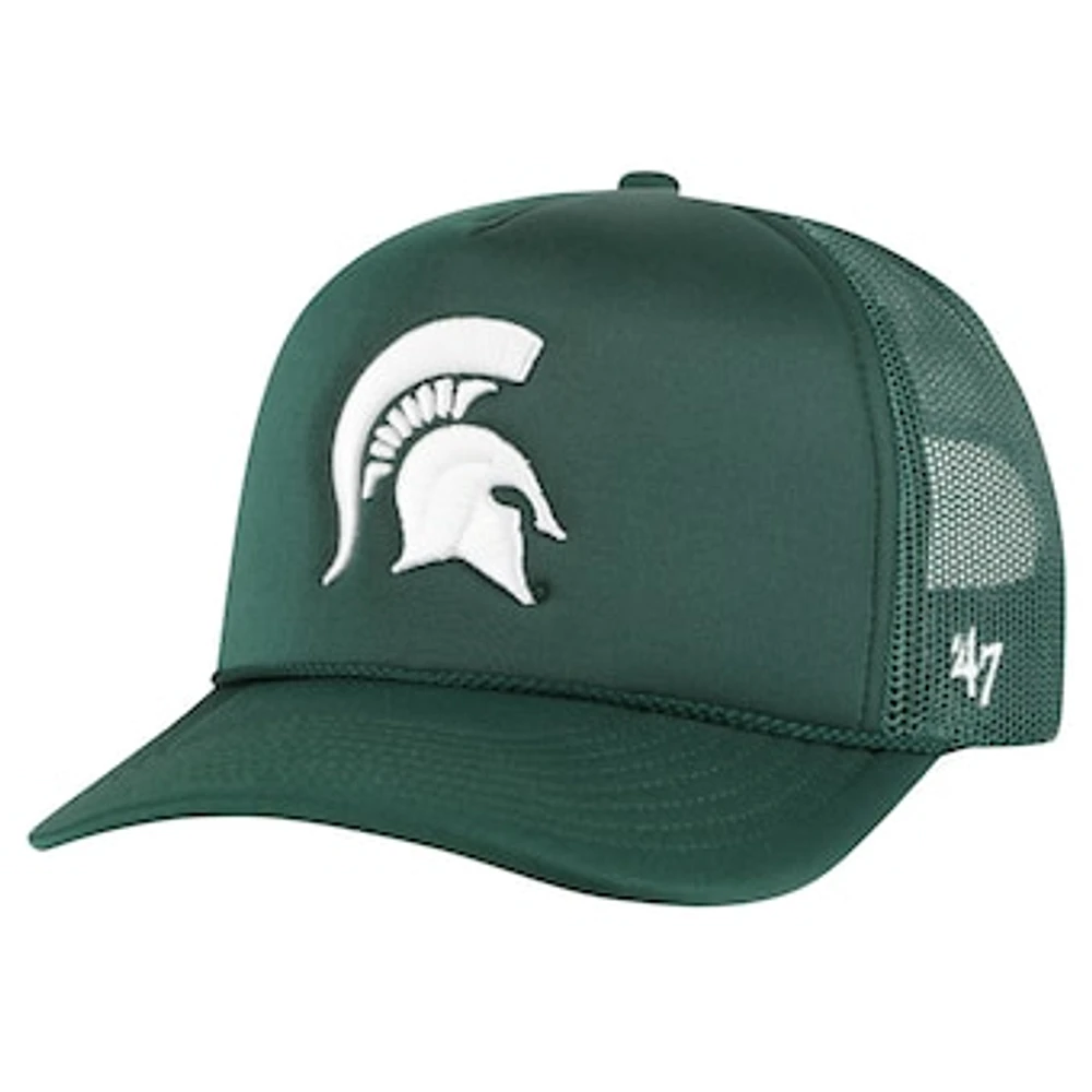 Men's '47 Green Michigan State Spartans Foam Front Mesh Trucker Snapback Hat