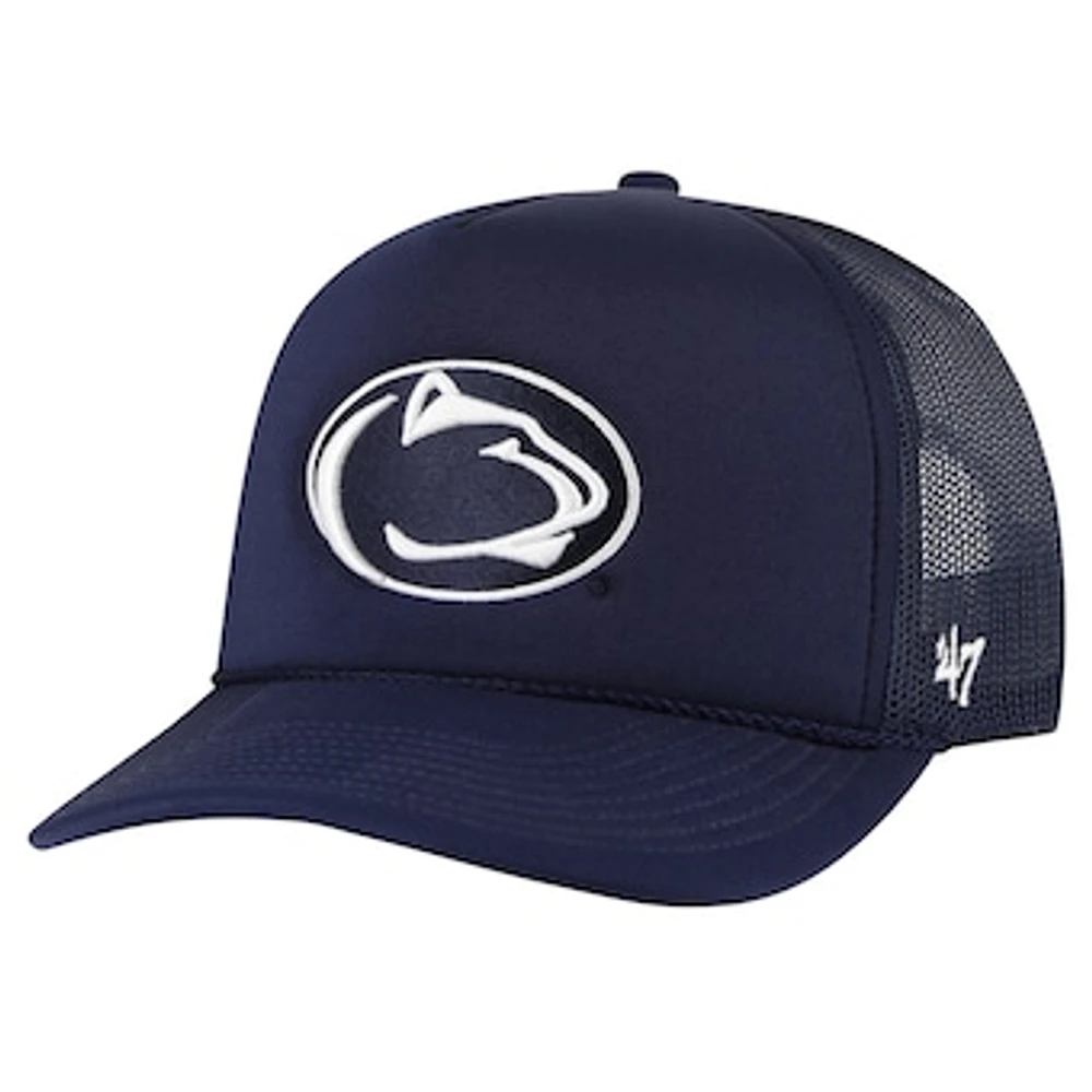 Men's '47 Navy Penn State Nittany Lions Foam Front Mesh Trucker Snapback Hat