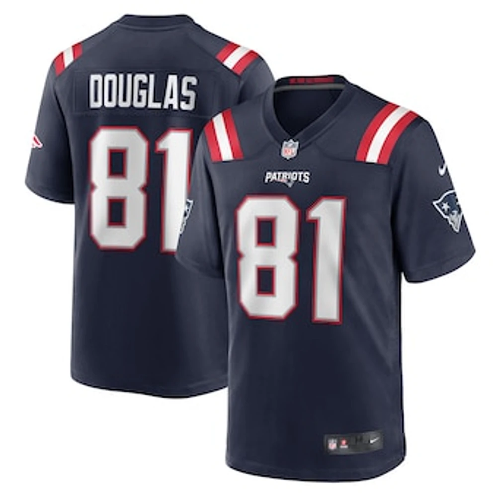 Men's Nike Demario Douglas  Navy New England Patriots Game Jersey