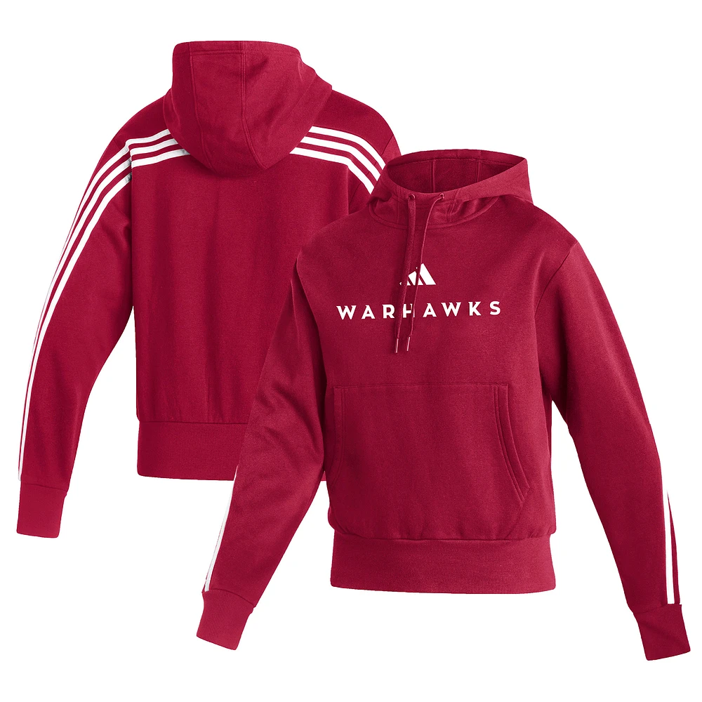 Women's adidas Maroon ULM Warhawks Fashion AEROREADY Pullover Hoodie