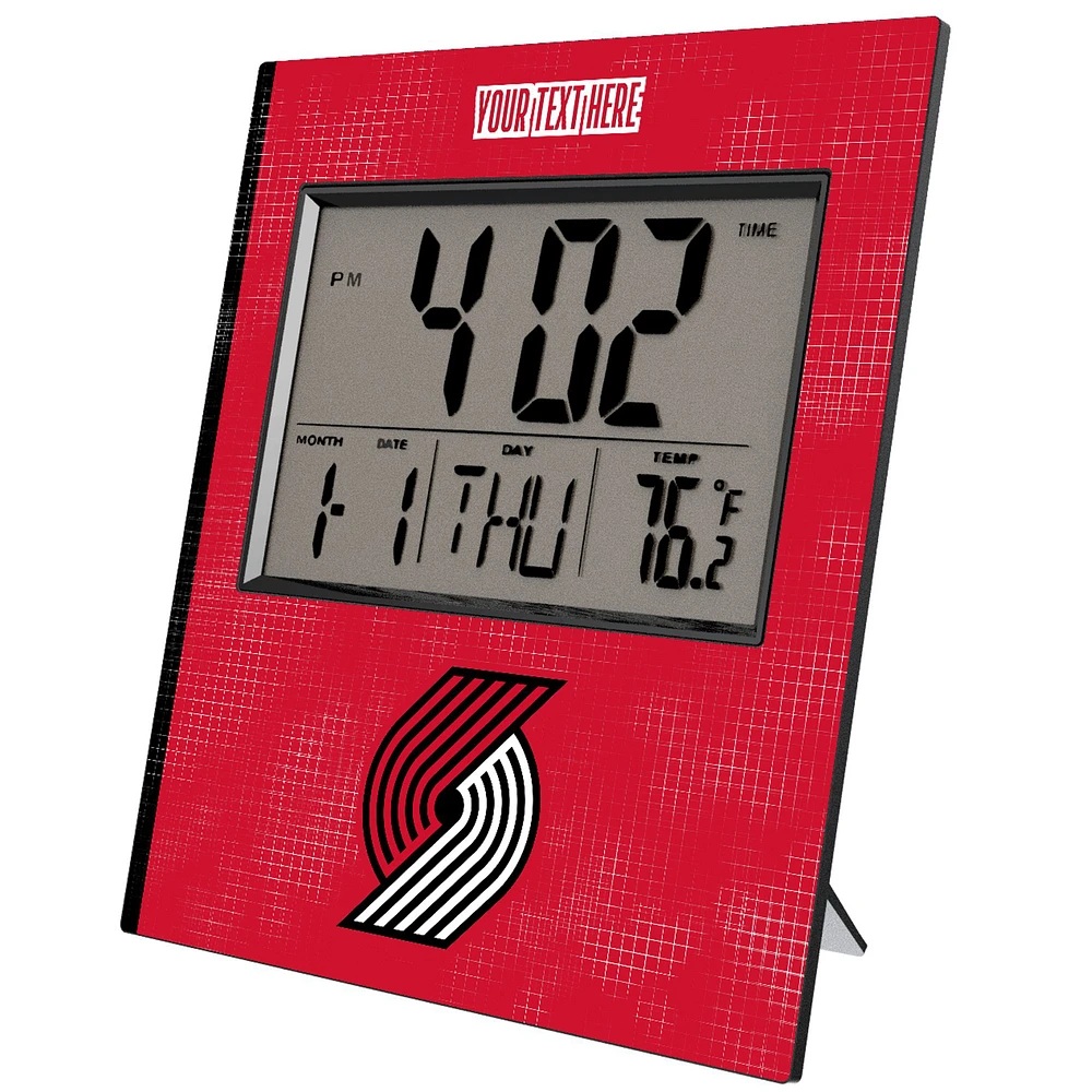 Keyscaper Portland Trail Blazers Cross Hatch Personalized Digital Desk Clock