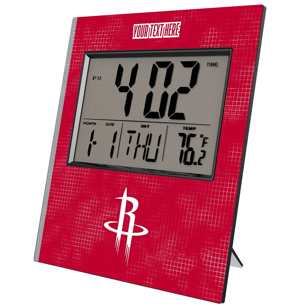 Keyscaper Houston Rockets Cross Hatch Personalized Digital Desk Clock