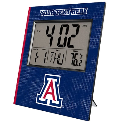 Keyscaper Arizona Wildcats Cross Hatch Personalized Digital Desk Clock
