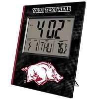 Keyscaper Arkansas Razorbacks Cross Hatch Personalized Digital Desk Clock