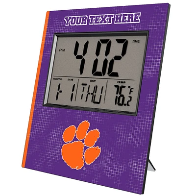 Keyscaper Clemson Tigers Cross Hatch Personalized Digital Desk Clock