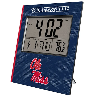 Keyscaper Ole Miss Rebels Cross Hatch Personalized Digital Desk Clock