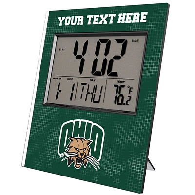 Keyscaper Ohio Bobcats Cross Hatch Personalized Digital Desk Clock