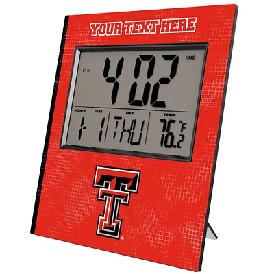 Keyscaper Texas Tech Red Raiders Cross Hatch Personalized Digital Desk Clock