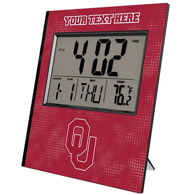 Keyscaper Oklahoma Sooners Cross Hatch Personalized Digital Desk Clock
