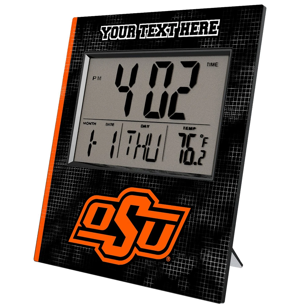 Keyscaper Oklahoma State Cowboys Cross Hatch Personalized Digital Desk Clock